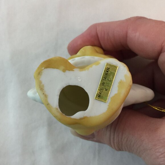 Vintage Porcelain Teddy Bear Angel 3" Christmas Ornament Set of 3 Taiwan ROC - Picture 7 of 12